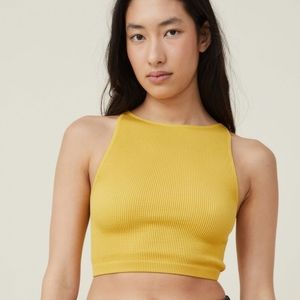 Cotton On - Seamless Benni High Neck Tank - Bright yellow / lemon sorbet NWT